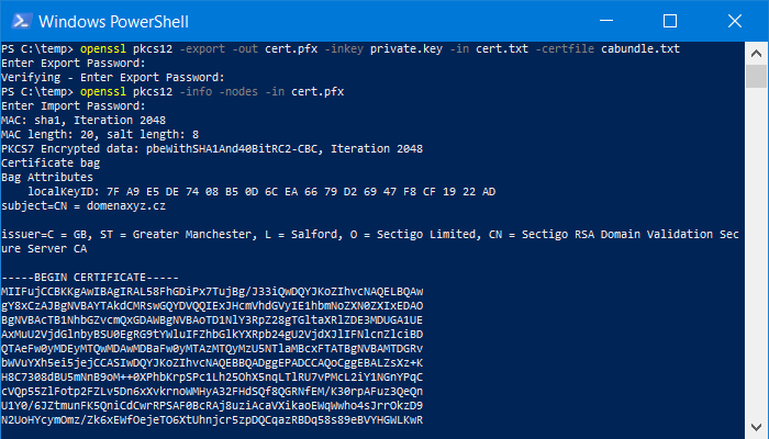 openssl convert password protected pfx to pem